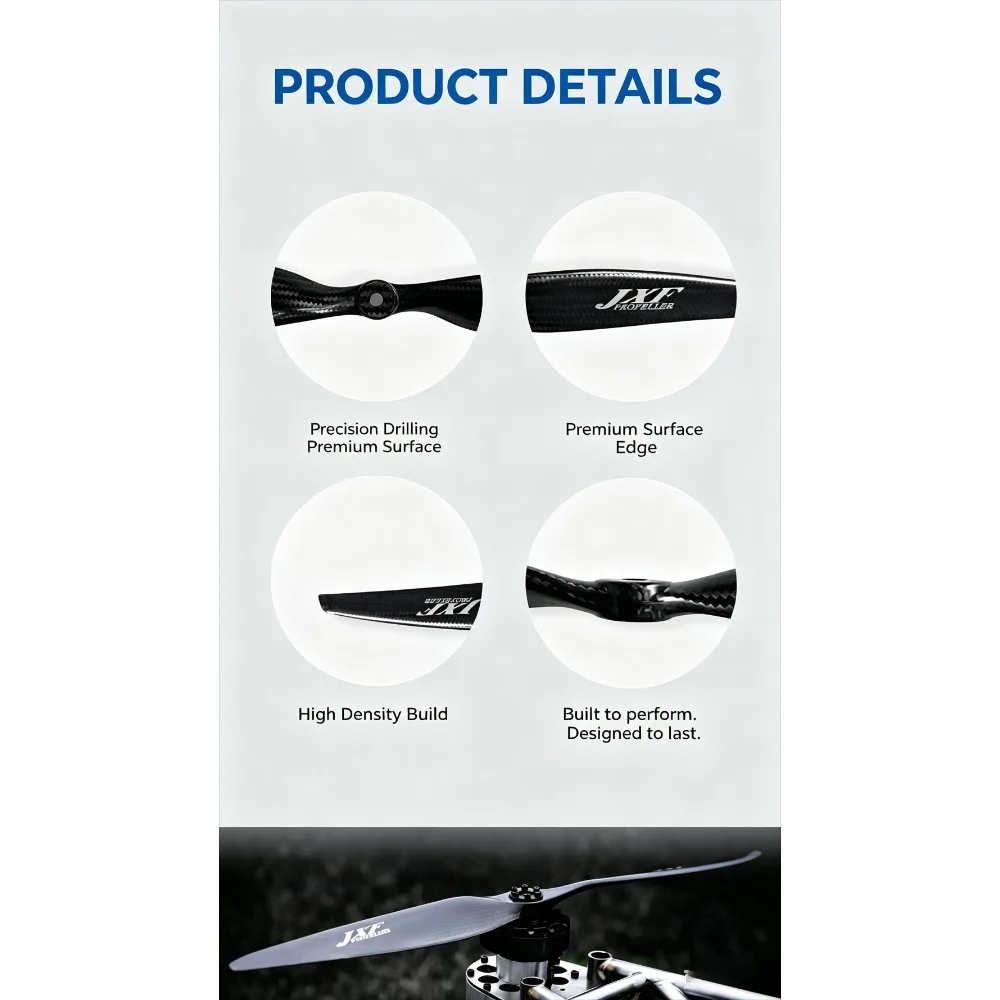 RC Fixed Wing Propeller JXF IIDMRTX Carbon Fiber Electric Blades 20/21/22/24 Inch for RC Airplane flight replacement spare parts view 4