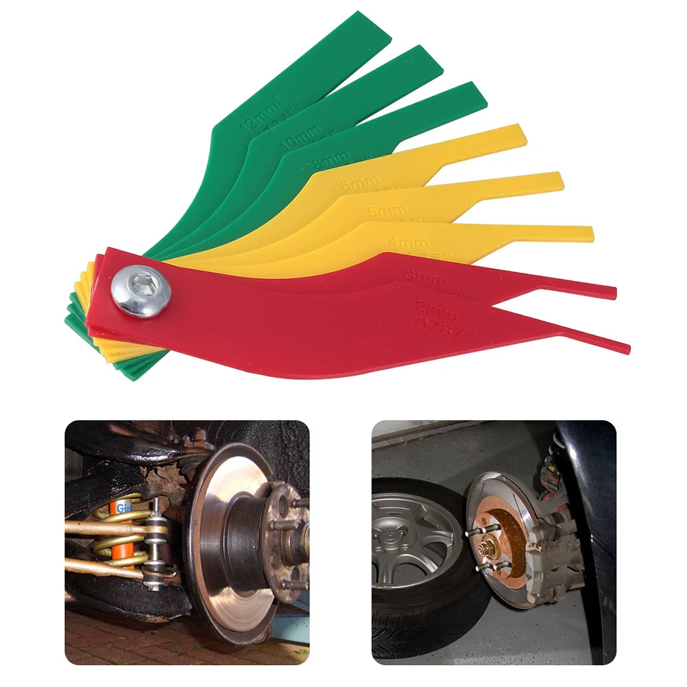 

2pcs Brake Pad Scale Plastic 2Mm-12Mm Thickness Gauge For Car Disc Brake Measurement Tool Ruler Tester Workshop Lighting