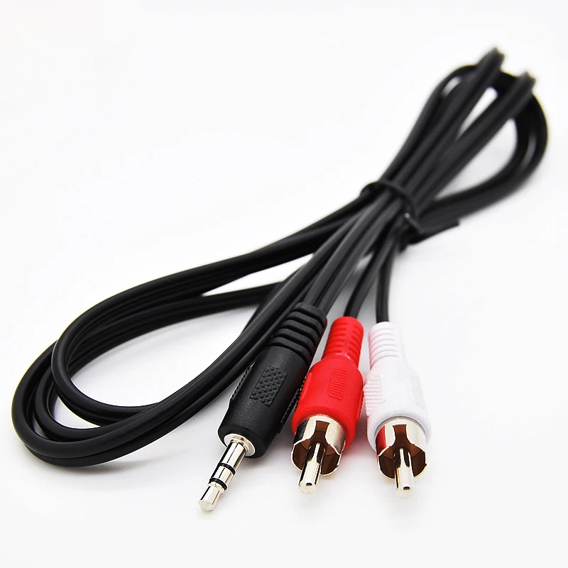 

1-10PCS 1.5M 3.5mm Jack to 2 RCA Audio Cables Stereo 3.5 mm Male to 2RCA Male Coaxial Aux Cable For TV Sound Laptop Mp3 Speakers