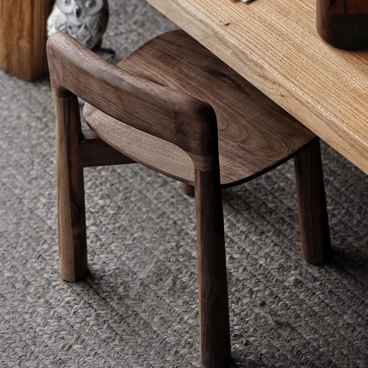 الجوز الأطفال كرسي خلفي أثاث من الخشب الصلب غرفة المعيشة تغيير الأحذية البراز الطعام كرسي صغير البراز المنزلية #3