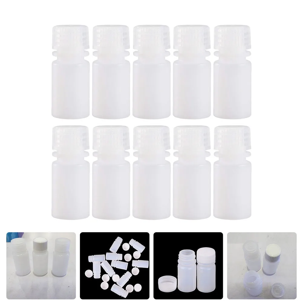 

10Pcs Thickened Acid Alkali Resistant PP Plastic Bottles Transparent Wide Mouth for Laboratory Chemical Reagent Sample Storage