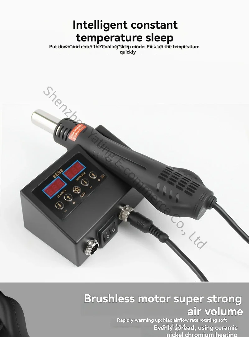 Hot Air Gun Disassembly Soldering Station Electric Soldering Iron Dual Digital Display SMT Soldering Iron Repair Station 220V