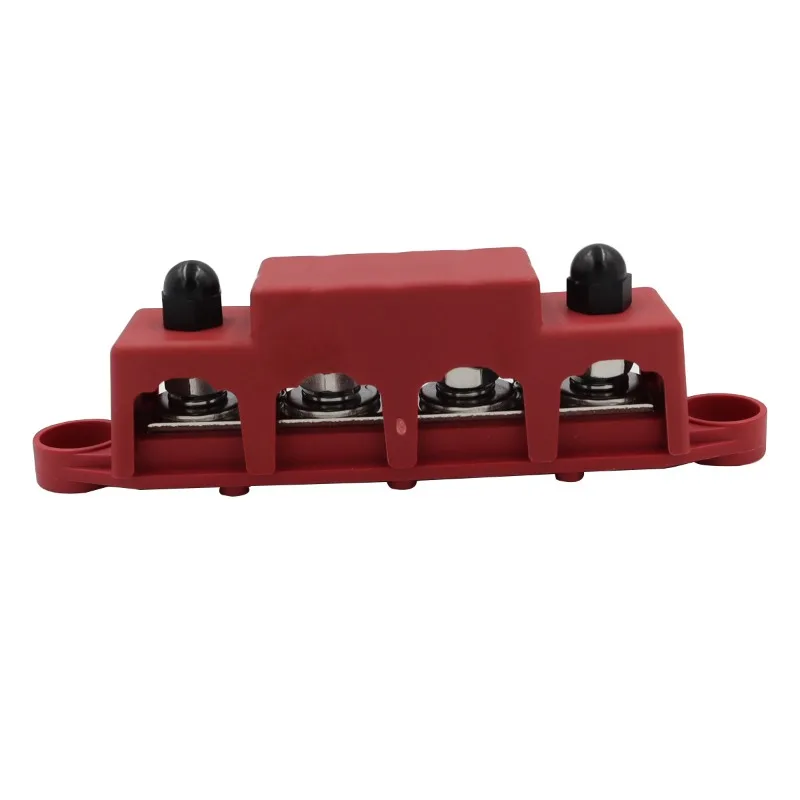 For Flow Row M8M10 High Current Wiring Stud, Red and Black 4 Stud Power Distribution Block Yacht Sink Cable Row