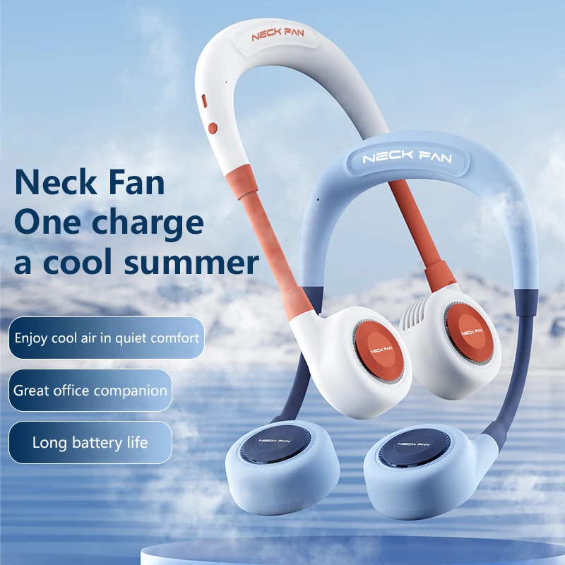 Portable Neck Fan, Rechargeable Bladeless Hands Free Ultra Quiet Long Battery Life Wearable Cooler for Outdoor Travel