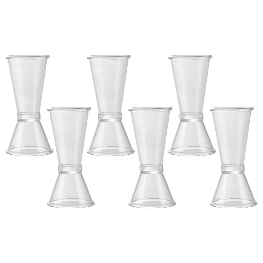 

6pcs Measuring Double Sided Jigger Cocktail Double Jigger Ounce Plastic Bar Bartending Tools Milk Tea Accessories