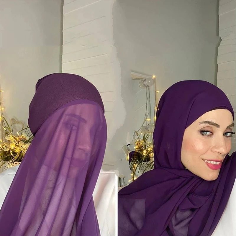 

Fashion Pearl Chiffon Hijab Shawl Instant Hijab Breathable Shawls Wraps Georgette Foulard Femmer Wrap Headscarf 180*70cm