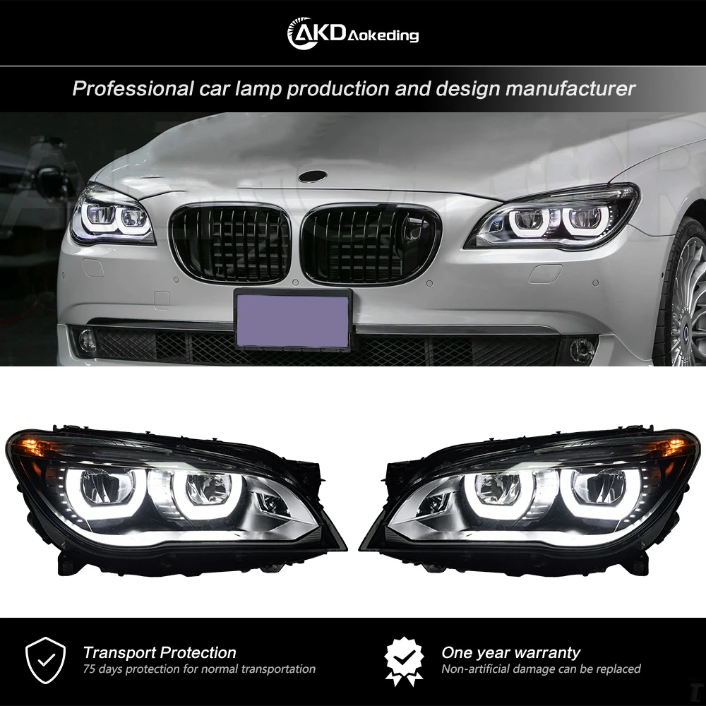 

AKD Front Lamp for BMW F02 Headlights 2009-2014 740i 730i 735i F01 LED Headlight Projector Lens DRL Auto Accessories 2PCS