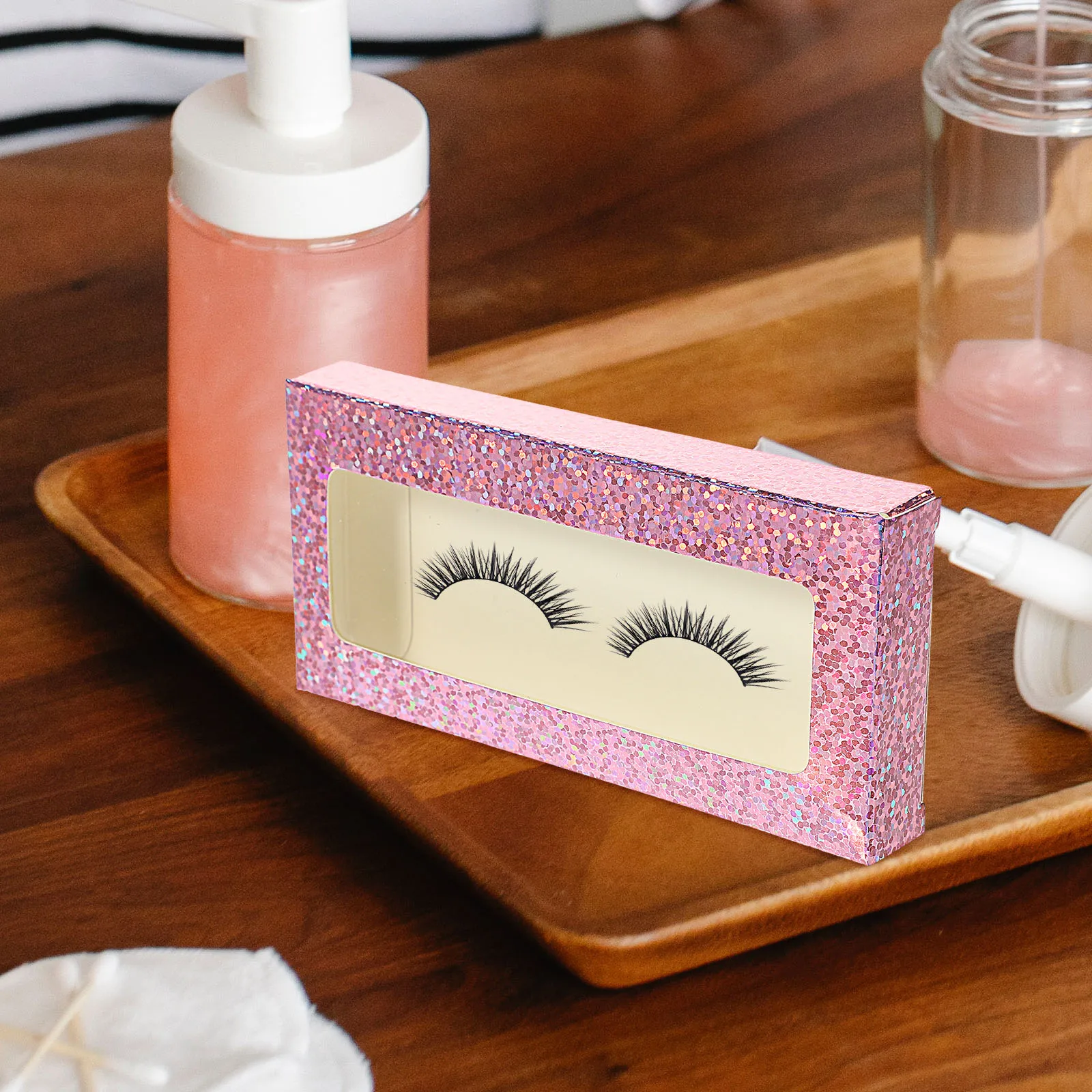 

25pcs Color Boxes False Lashes Storage Eyelash Paper Box Empty Case Beauty Makeup Accessories Organizer