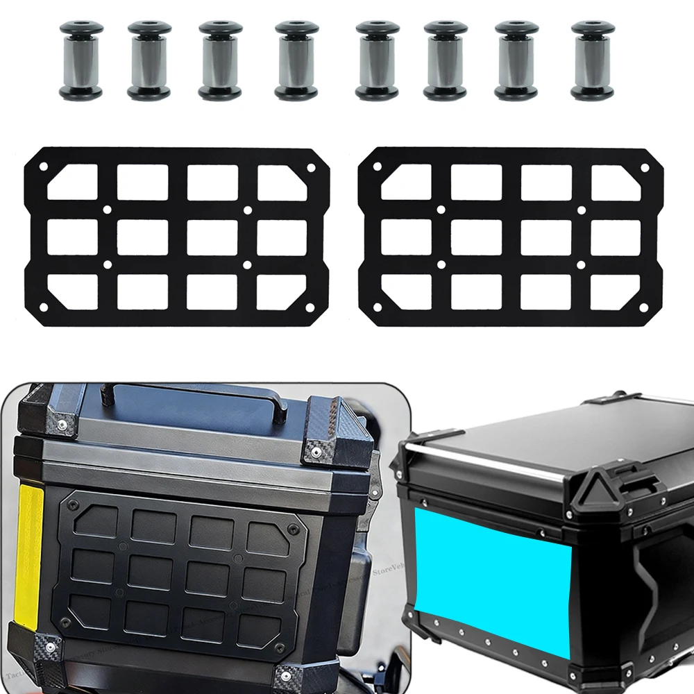 2PCS Motorcycle Molle Panel Universal Side Box Organizer Modular Storage For Trunk Storage Aluminum Alloy Waterproof Tactical