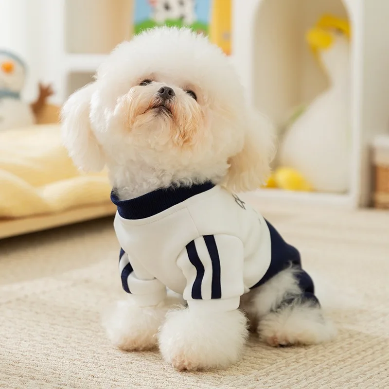 

Puppy College Style Four Leg Sweatshirt Teddy Winter Clothes Cat Pet Warm Clothes Bichon Frise Soft Jumpsuits