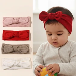 3Pcs Baby Girl Headband Set Girls Bow Knotted Hair Bands Soft Knitted Kids Headwear Newborn Turban Baby Hair Accessories