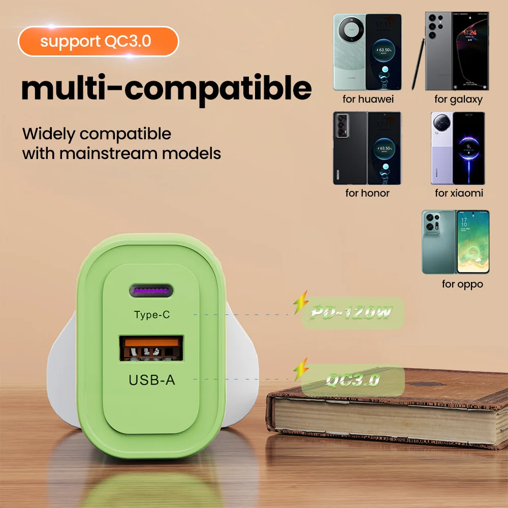 고속 충전 PD QC 3.0 USB C 타입 충전기, 고속 충전, EU, US, 영국 플러그 어댑터, 아이폰 15, 삼성 S23, 120W, 120W