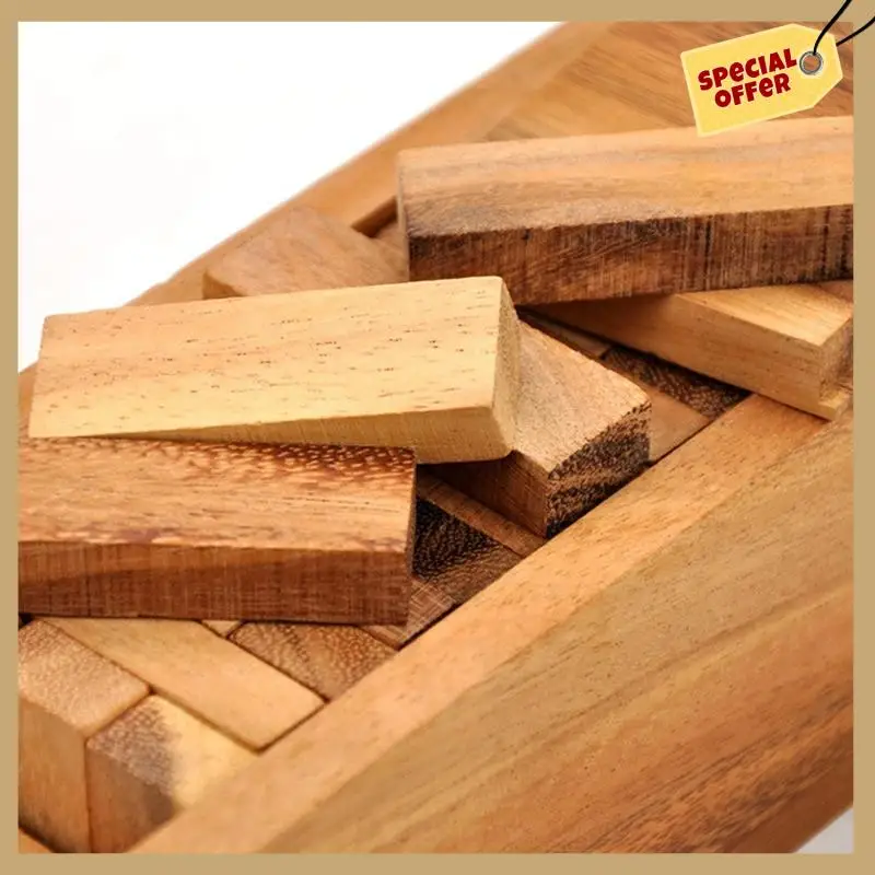 لعبة برج التراكم الخشبي - مثالية لألعاب الحفلات، ألعاب خارجية للبالغين والأسرة، ألعاب مكعبات التراص الكلاسيكية، متينة