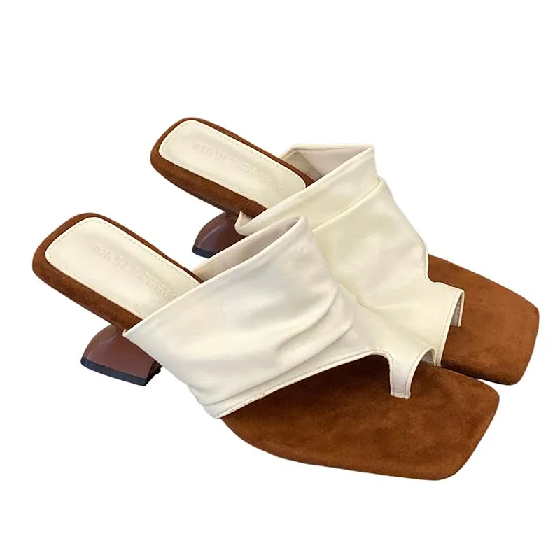 

Yellow High Heels Woman Slippers Black Sandals Low Heels Summer Shoes Ladies Thong Designer Shoes 2026