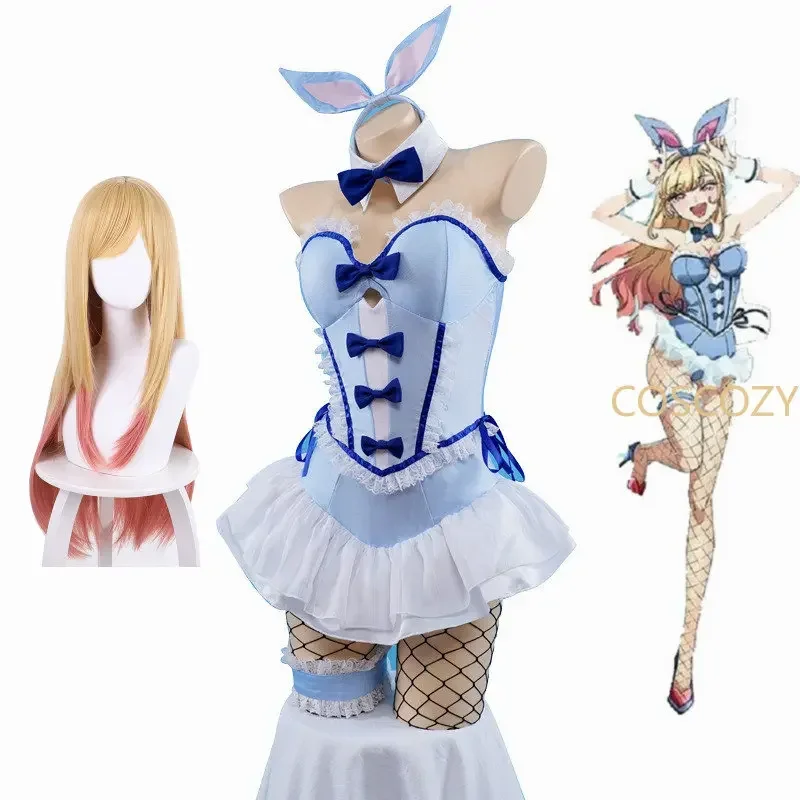 Coscozy store my dress-up 020 Kitagawa Marin cosplay blue bunny girl Marin Kitagawa wig bunny ear cosplay costume baby outfit G1