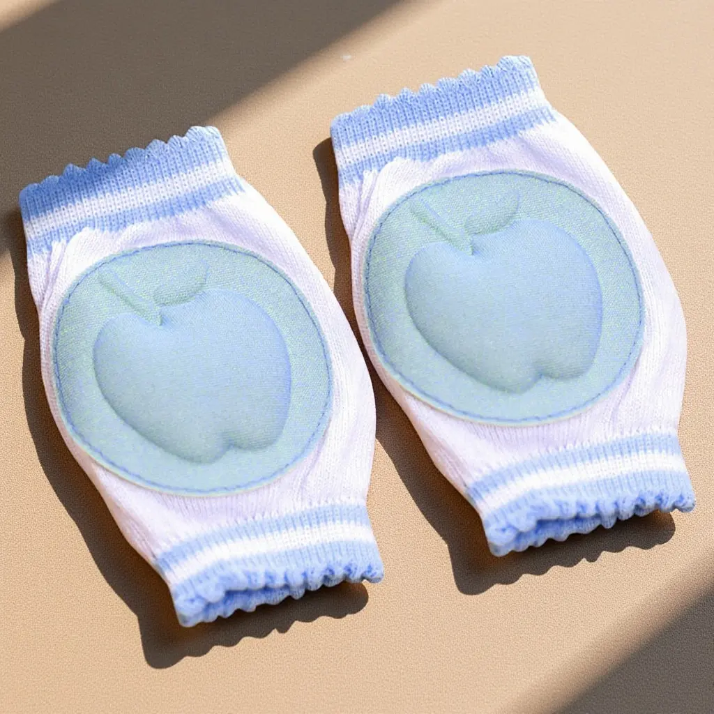 1Pair Anti-Slip Sock Covers Crawling Protector Soft Elastic Baby Knee Pads for Floor Play Safe Movement Support