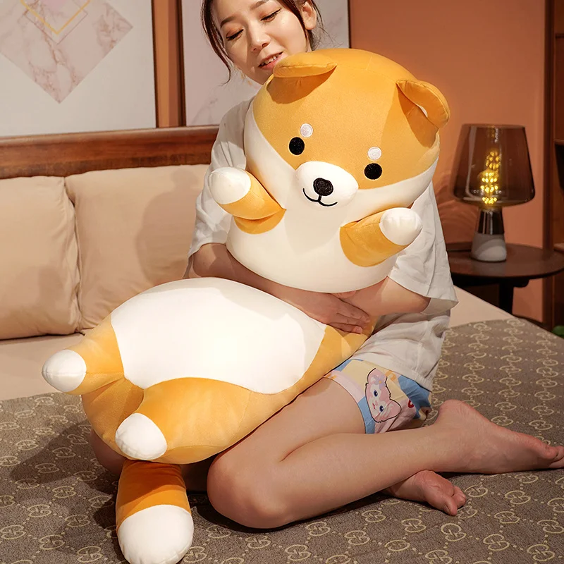 50-150cm Giant Long Shiba Inu Dog Plush Toy Throw Pillow Stuffed Soft Animal Corgi Chai Cushion Birthday Valentine Present