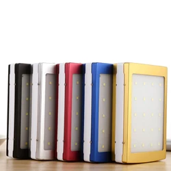 20000mah Solar LED Portable Dual USB Empty Case 5-Cell 18650 Battery Charger Box DIY Case Kit Power Bank No Battery