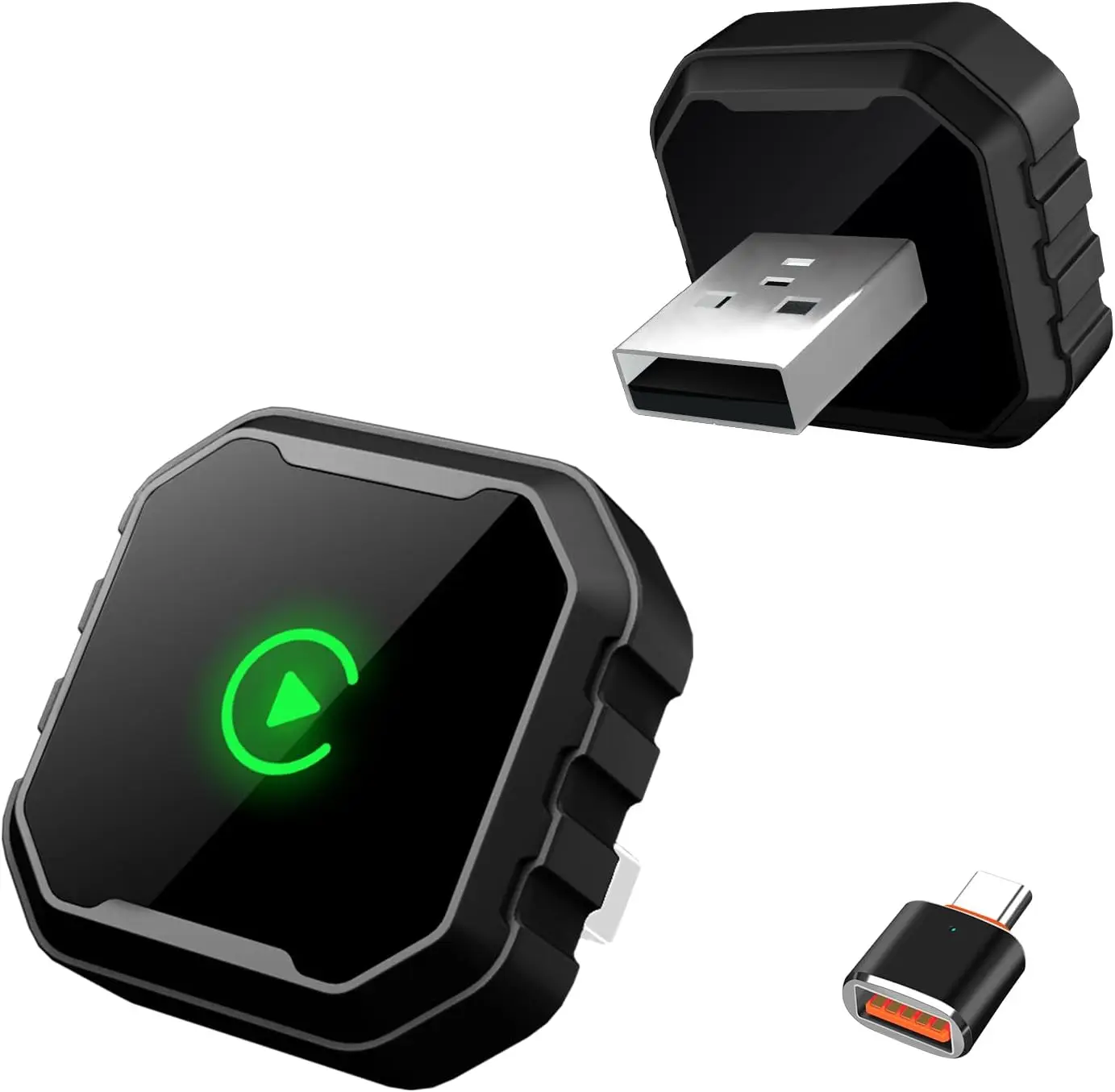 

Wireless CarPlay Adapter for iPhone, Mini USB Design, Fast Connect, No Delay, Compatible with iOS 10+, iPhone 6+ and Later, Plug