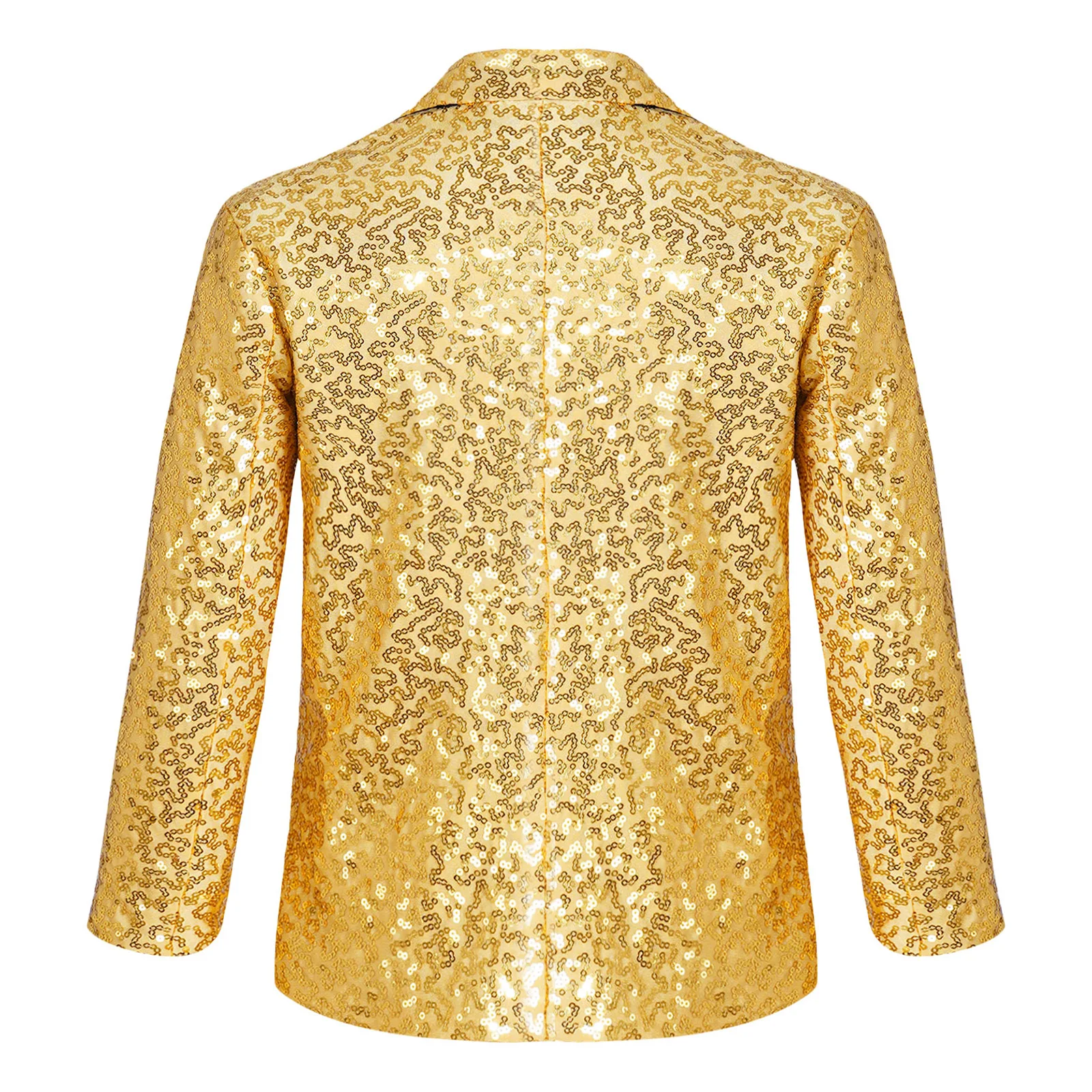 Costume de performance de danse jazz pour enfants, blazer à revers à paillettes brillantes, veste trempée à un bouton, manteau de smoking pour garçons, Y