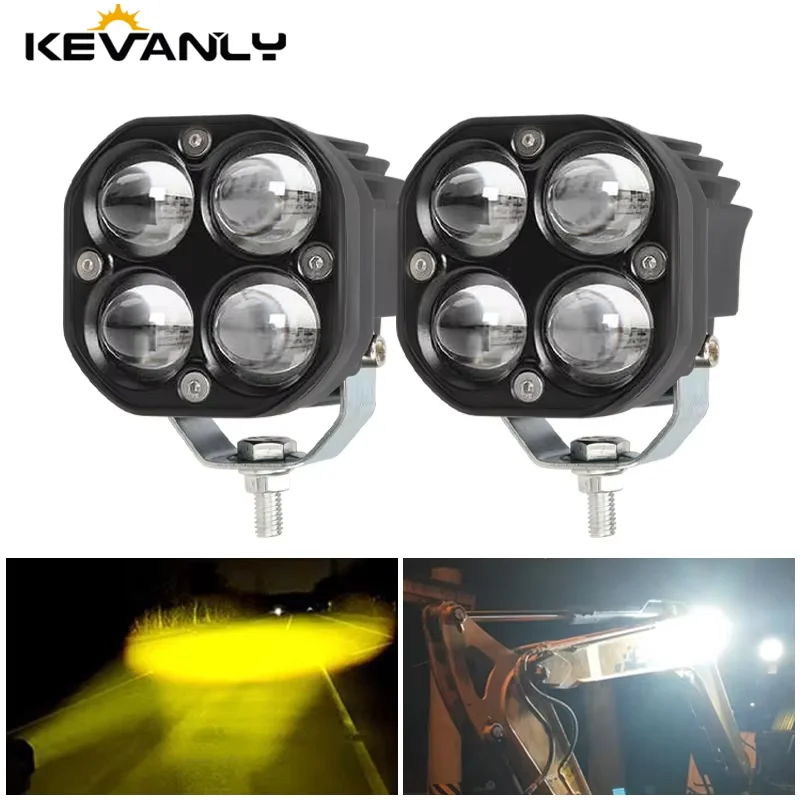 

40W CSP LED Combo Work Lights Bar Spotlight Fog Lamp 6000K White/3500K Yellow For Car Trucks Off Road Vehicle SUV ATV Boat 12V