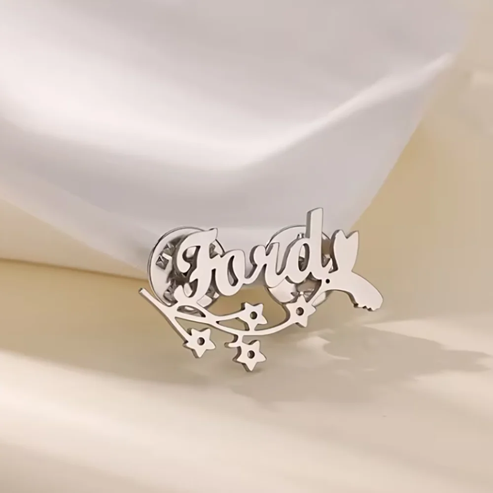 بروش مزيج بتلات الاسم المخصص مع إبر سبايك رائعة لأسلوب أكثر أنيقة كهدية #3