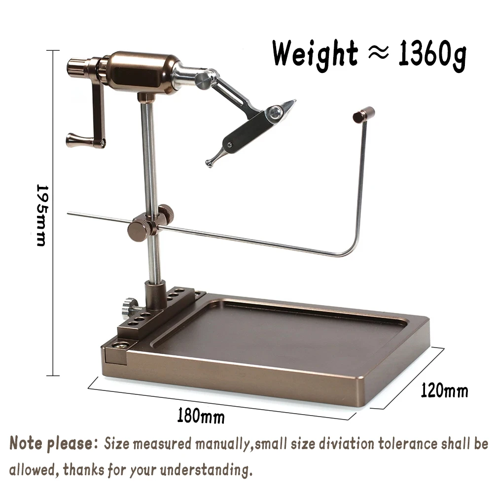 360 Degree Rotary Fly Tying Vise Adjustable Base Fly Fishing Equipment Artificial Flies Making Tool Lure Maker Tackle Kit Metal