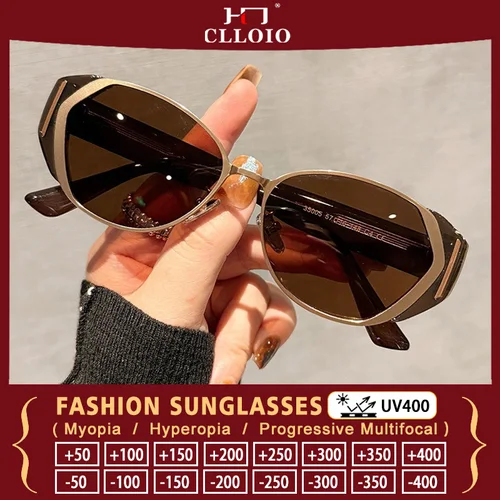 CLLOIO, gafas de sol Premium de moda de verano graduadas para miopía, gafas de sol de playa para conducir para mujer, gafas de lectura con protección UV400