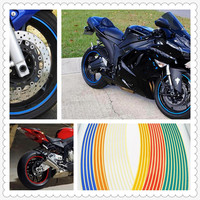 Strips Motorcycle Wheel Sticker Reflective Decals Rim Tape Bike Car Styling For Kawasaki NINJA 250 SUZUKI RM85 RM125 250