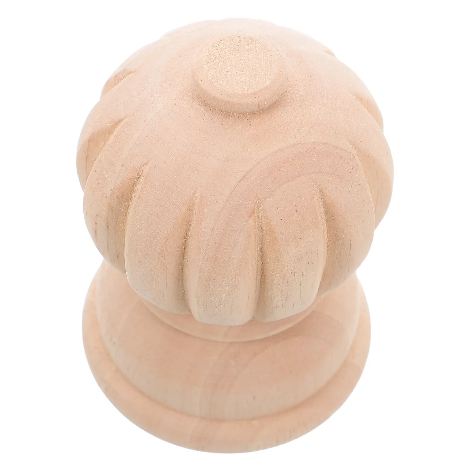 Pineapple Design Wooden Handrail Post Unpainted European Decorative Baluster for Staircase DIY Installation Home Interior Stair