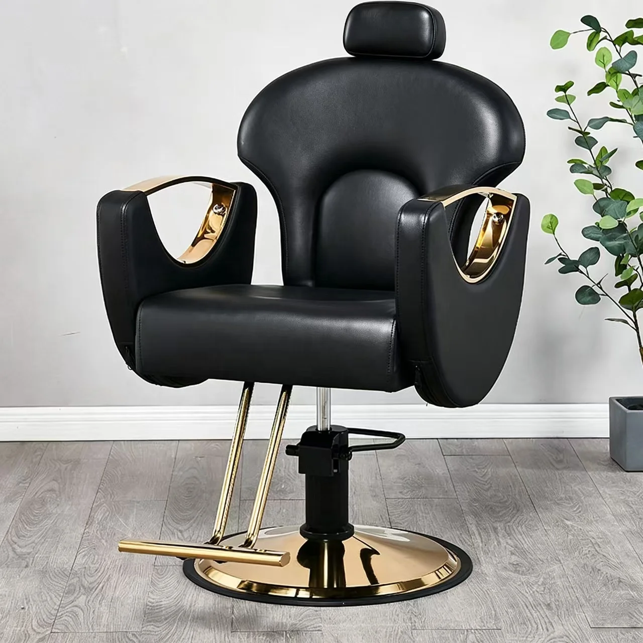 Exclusive Ergonomic Portable Hairdressing Folding Hair Cutting Chair Synthetic Leather Lifting Rotating for Salons Barbershops