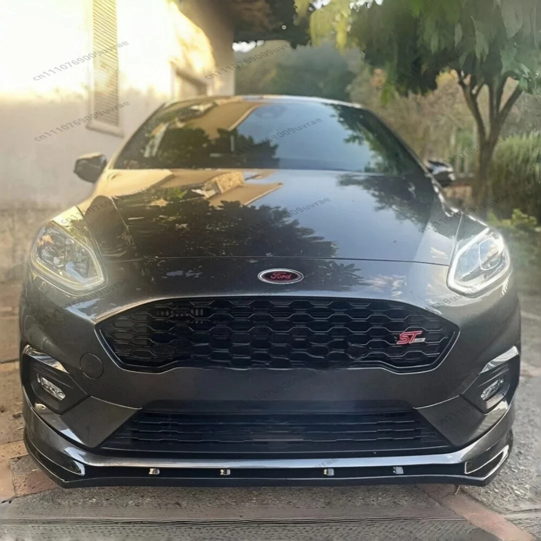 Front Bumper Lip Splitter Chin Spoiler For Ford Fiesta MK8 ST/ST-Line 2017-2021 Gloss Black ABS Protector Trim Modified Styling view 2