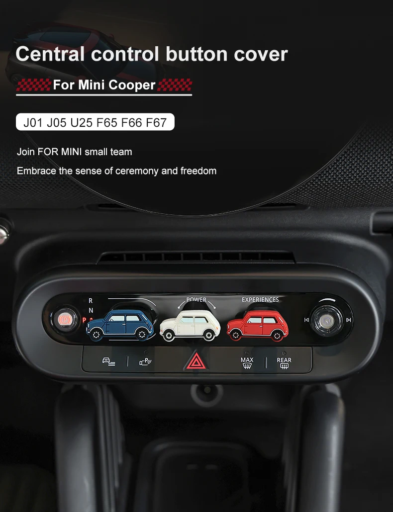 Silikon-Schutzabdeckung für die Mittelkonsole des Mini Cooper J01 F05 F65 F66 U25 F67, Zierstück für den Start-Stopp-Knopf – Detail 2