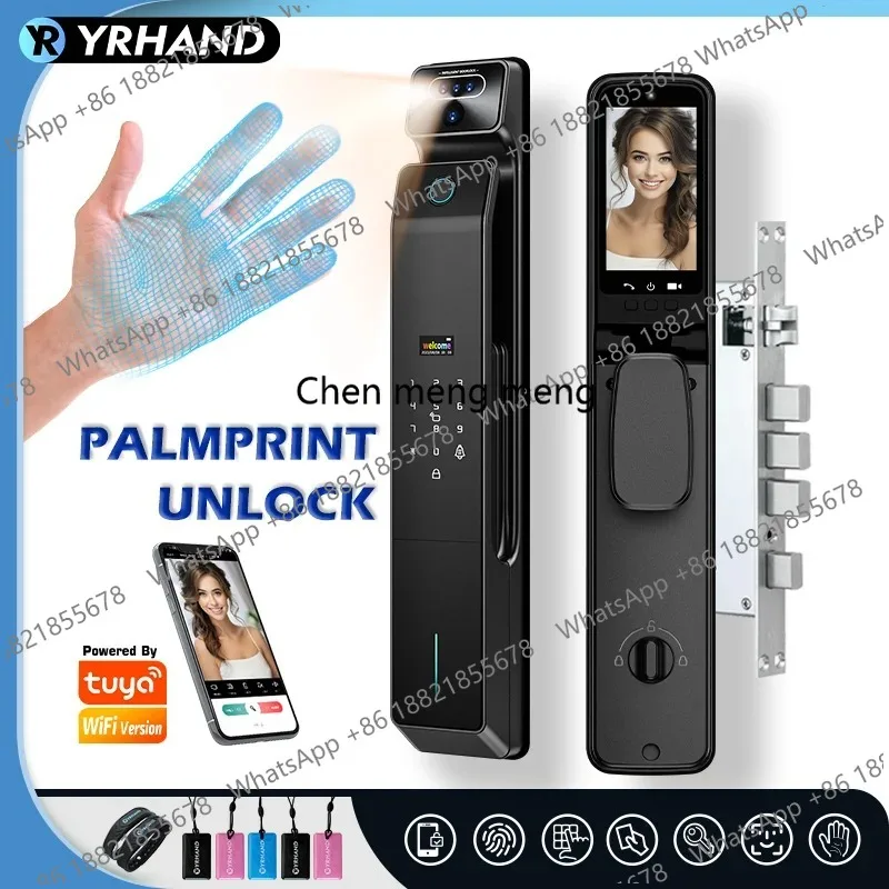 

Real Time Intercom Palm Vein Recognition Intelligente 3DFace Unlock Outdoor Front Smart Digital Door Lock With Camera