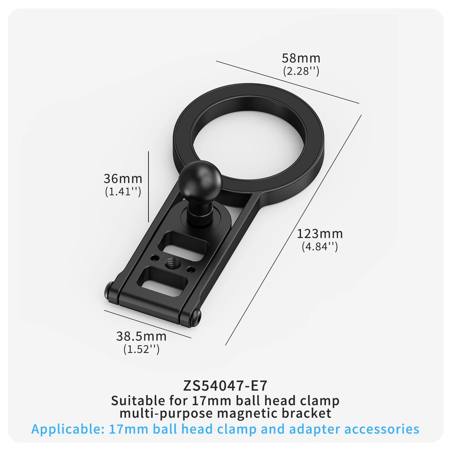 Magnetische Halterung mit Schnellverschluss, 360° Dämpfungs-Kugelkopf, Stativadapter für GoPro, DJI, Insta360, iPhone MagSafe, Lichtstativ – Detail 22