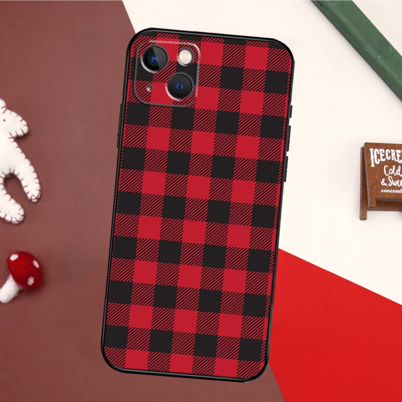 Buffalo Plaid Pattern Case For iPhone 16 15 14 13 12 Mini 11 Pro Max X XR XS 7 8 Plus Soft Bumper Cover