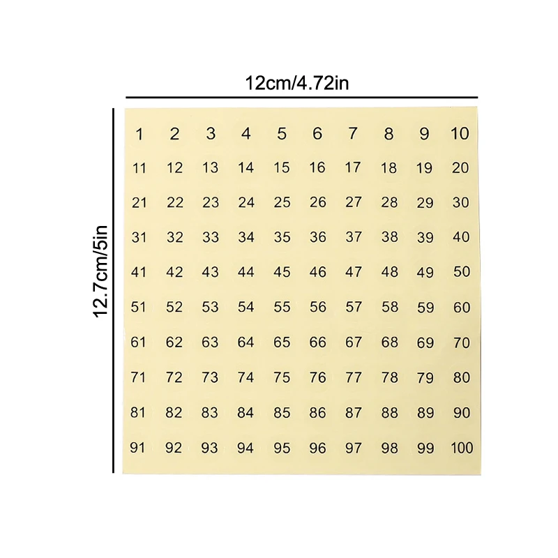 3 أوراق 1-100 ملصقات أرقام واضحة لأداة وضع العلامات على طلاء الأظافر والجل والورنيش
