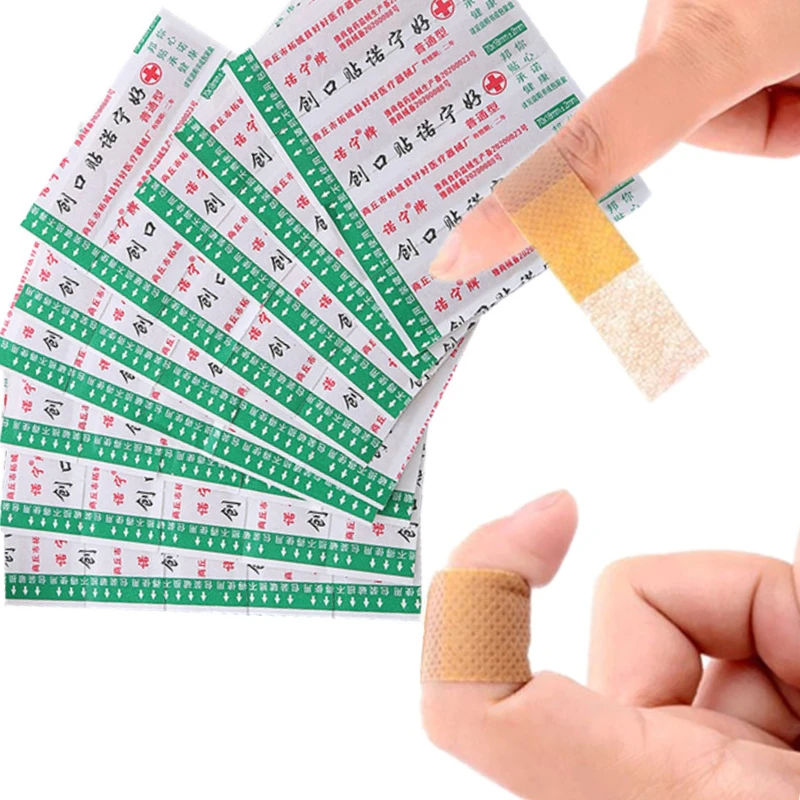 100ชิ้น/แพ็คผิวแพทช์ Breathable Band Aid ผ้าพันแผลกาวแผลพลาสเตอร์ First Aid ชุด Woundplast ฉุกเฉินเทป