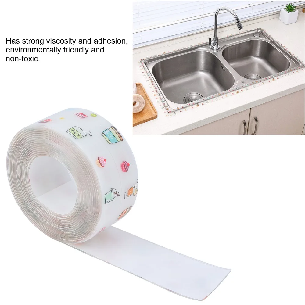 2pcs New Waterproof Caulk Tape Self Adhesive PVC Caulk Strip Caulk Sealing Tape Shower
