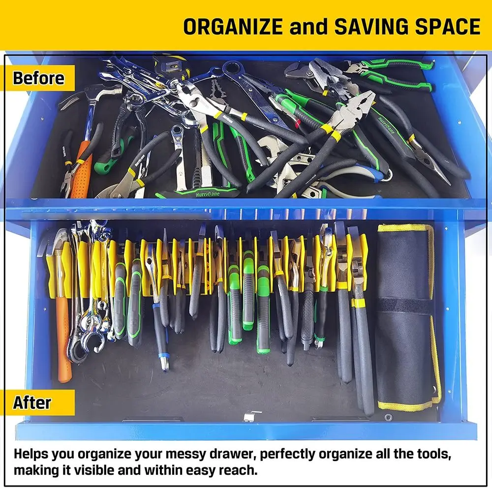 ABS Pliers Cutters Rack Non-Slip Rubber Base Drawer Toolbox Organizer Tool Organizer Extendable Design 10-Slot