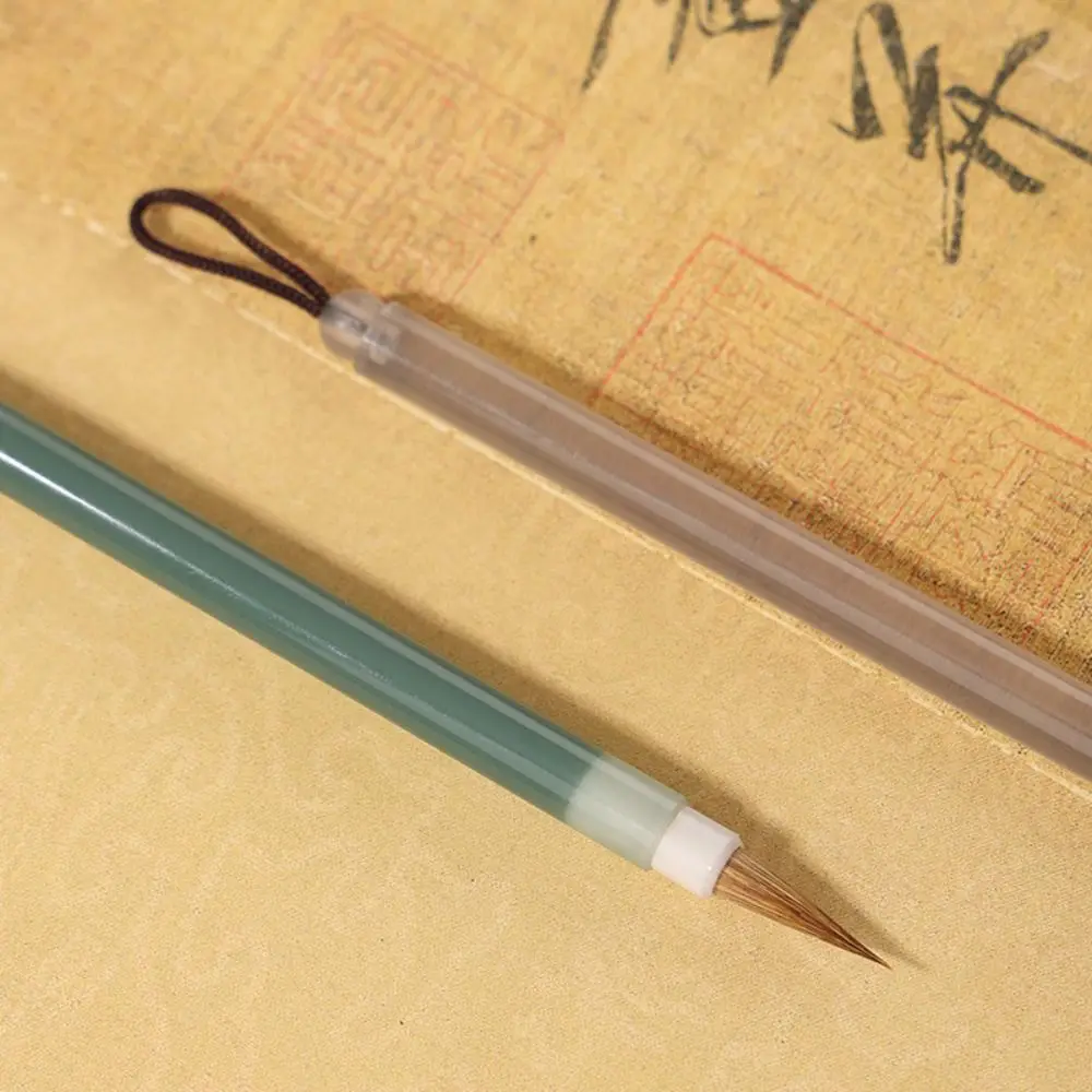 Chinese Brushes Hook Line Fine Paint Brush Crisperding Slender Gold Chinese Calligraphy Brush Wolf Hair Arcylic