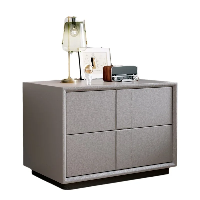 

Bedside table Simple modern sense master bedroom leather bed bedside table Internet celebrity bedside storage cabinet