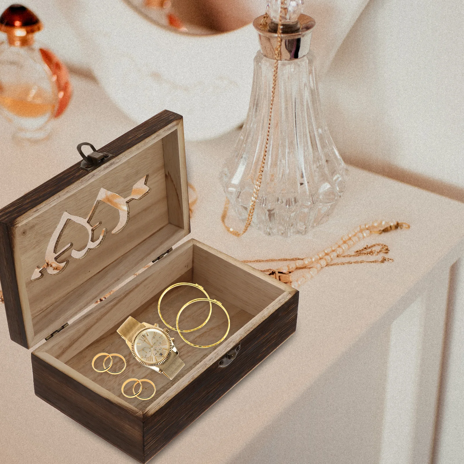 

Стильная деревянная шкатулка для драгоценностей в стиле ретро, держатель для колец, органайзер Paulownia для домашнего декора, подарочная упаковка, шкатулка для драгоценностей, деревянный органайзер для колец