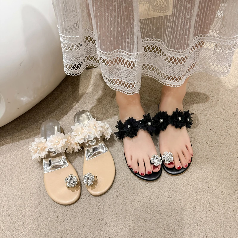 Shoes Glitter Slides Rubber Flip Flops Woman's Slippers Fashion On A Wedge Shale Female Beach Jelly Hawaiian 2025 Luxury Summer