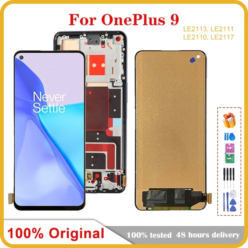 

6.55'' AMOLED For OnePlus 9 Mobile Phone LCD Screen Display assembly Touch Screen LCD Panel Replacement