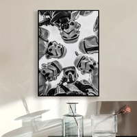 Wall Art, HD Canvas Print Poster, Suitable for, Home, Living Room, Room Decoration Stormtrooper Black and White Aesthetic