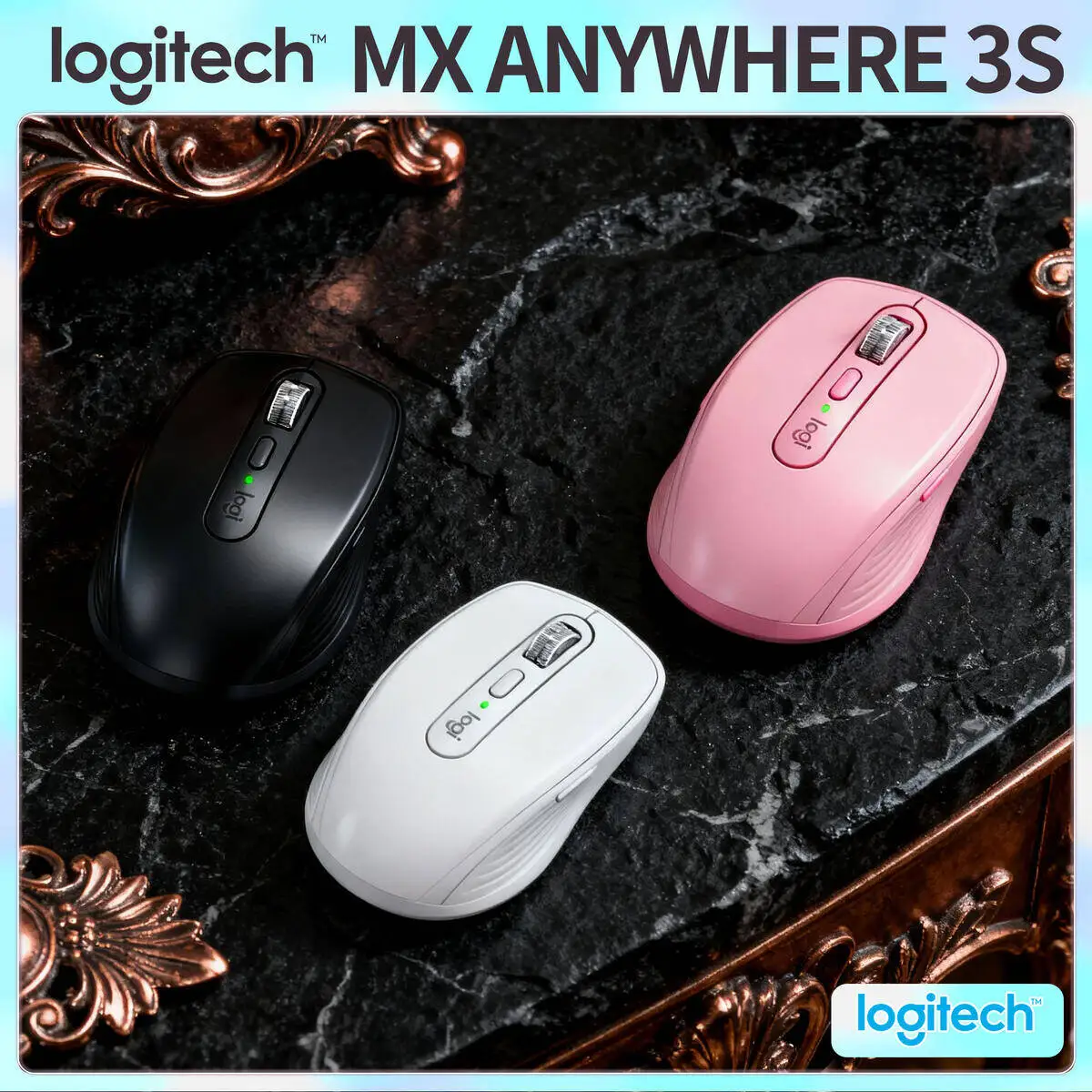 

Logitech MX Anywhere 3S Rechargeable Wireless Mouse 70-Day Battery Silent Click Multi-Device