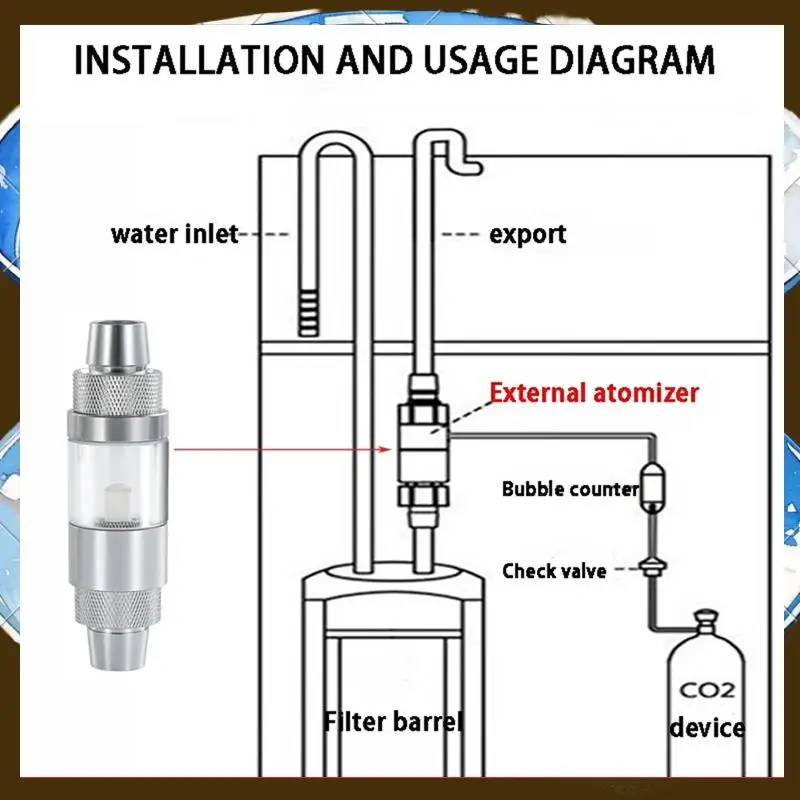

Co2 External Atomizer CO2 External Diffuser For Fish Tank Observable Quick Insertion Anti-Backflow 16Mm-TFBC