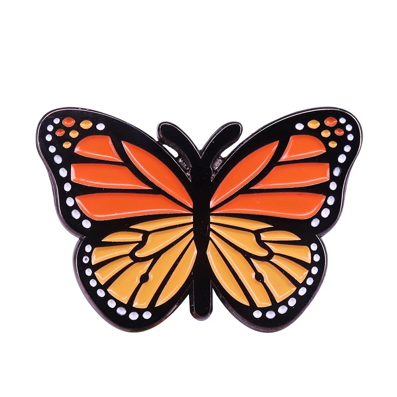 North America Beautiful Monarch Butterfly Flying Enamel Pin Gorgeous Dreamer Insect Badge