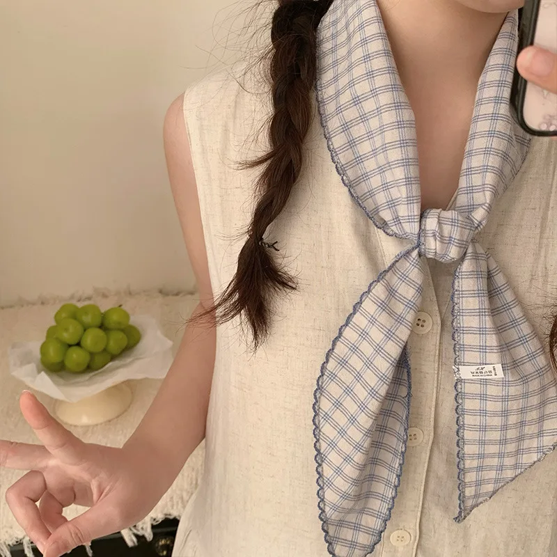 cachecol-longo-e-estreito-estilo-coreano-para-mulheres-protecao-de-pescoco-de-verao-laco-decorativo-cachecol-xadrez-acessorio-versatil-para-adolescentes